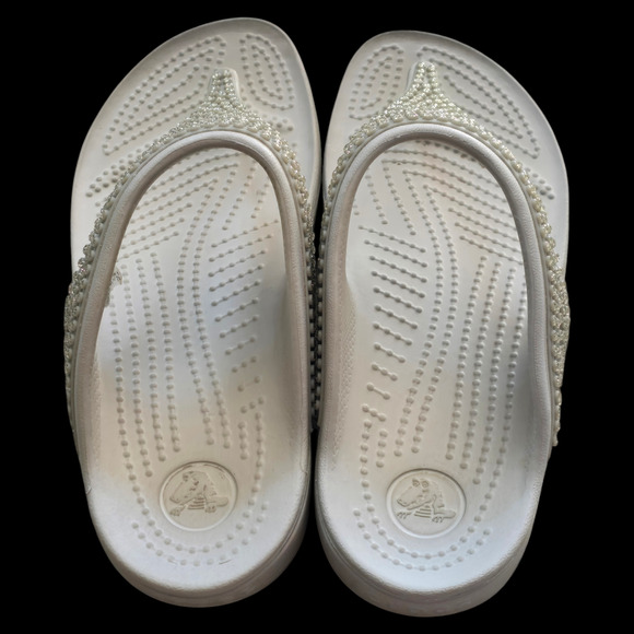 Crocs Women’s Sloane Thong Wedge Sandle Rhinestone, Size 6 - Picture 4 of 6